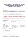 CHEM 103 MODULE 1 TO 6 EXAM LATEST 2022-2023  QUESTIONS & CORRECT ANSWERS PORTAGE  LEARNING&vert;COMPLETE AGRADE