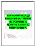 PN VATI Pharmacology Exam|Latest VATI PHARM TEST Complete 60 Questions & Answers,Already Graded A. 2023