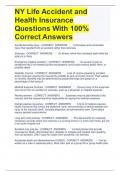 NY Life Accident and Health Insurance Questions With 100&percnt; Correct Answers