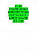ATI RN  COMPREHENSIVE  PREDICTOR RETAKE  STUDY GUIDE 2019  LATEST UPDATED  APRIL 2023