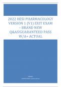 2022/2023 HESI PHARMACOLOGY  VERSION 1 (V1) EXIT EXAM  – BRAND NEW  Q&AS!GUARANTEED PASS  W/A+ ACTUAL