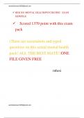 HESI RN MENTAL HEALTH/PSYCHIATRIC EXAM NEWFILE  Scored 1370 point with this exam pack