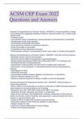 ACSM CEP Exam 2022 Questions and Answers