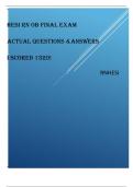 HESI RN OB FINAL EXAM ACTUAL QUESTIONS &ANSWERS{ I scored 1320!}