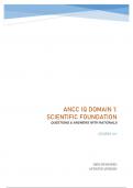 ANCC IQ DOMAIN 1: SCIENTIFIC FOUNDATION - QUESTIONS & ANSWERS WITH RATIONALS (SCORED A+) 100% REVIEWED UPDATED VERSION