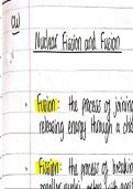 Nuclear Fission and Fusion Summary