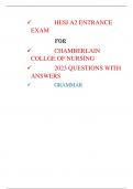 HESI A2 ENTRANCE EXAM   FOR  CHAMBERLAIN COLLEGE OF  NURSING   2023 QUESTIONS WITH  ANSWERS GRAMMAR