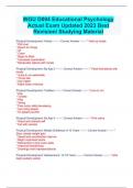 WGU D094 Educational Psychology  Actual Exam Updated 2023 Best  Revision&sol; Studying Material