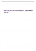 BIOS 256 Midterm Review A&P IV Questions and Answers