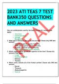 2023 ATI TEAS 7 TEST BANK 350 QUESTIONS AND ANSWERS