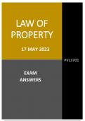17 MAY 2023 EXAM ANSWERS - Law Of Property (PVL3701)
