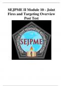 SEJPME II Module 10 - Joint Fires and Targeting Overview Post Test