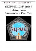 SEJPME II Module 7 - Joint Force Sustainment Post Test