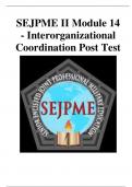 SEJPME II Module 14 - Interorganizational Coordination Post Test.