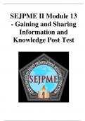 SEJPME II Module 13 - Gaining and Sharing Information and Knowledge Post Test.