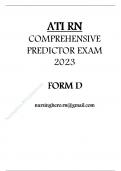 ATI RN EXIT COMPREHENSIVE PREDICTOR 2023 FORM D (Grade A+)