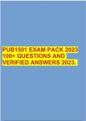 PUB1501 EXAM PACK 2023 100+ QUESTIONS AND VERIFIED ANSWERS 2023. 