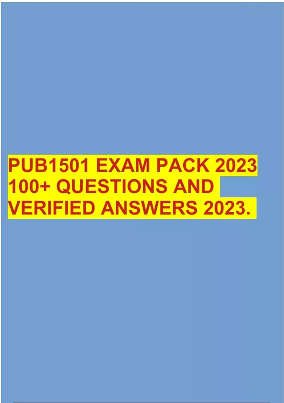 pub1501 assignment answers