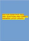 DSC1520 EXAM PACK 2023 200+ QUESTIONS AND CORRECT ANSWERS LATEST UPDATE. 