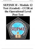 SEPJME II - Module 12 Test (Graded) - CCIR at the Operational Level Post Test
