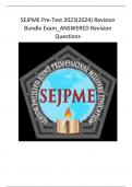 SEJPME Pre-Test 2023(2024) Revision Bundle Exam_ANSWERED Revision Questions