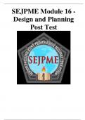 SEJPME Module 16 - Design and Planning Post Test