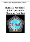 SEJPME Module 8 - Joint Operations Planning Post Test.