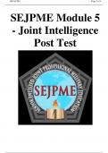 SEJPME Module 5 - Joint Intelligence Post Test.
