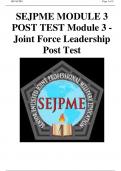 SEJPME MODULE 3 POST TEST Module 3 - Joint Force Leadership Post Test.