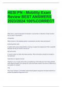 HESI PN - Mobility Exam  Review BEST ANSWERS  2023/2024 100%CORRECT