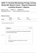 BIOD 171 Essential Microbiology Portage Learning Module M4: Module 4 Exam - Requires Respondus LockDown Browser + Webcam