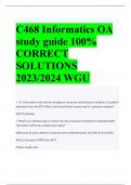 C468 Informatics OA  study guide 100&percnt;  CORRECT  SOLUTIONS  2023&sol;2024 WGU
