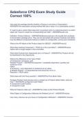 Salesforce CPQ Exam Study Guide Correct 100&percnt;