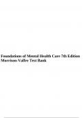 Foundations of Mental Health Care 7th Edition Morrison-Valfre Test Bank.