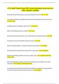 CUL 4045 Final Exam 2023 Actual Questions and Answers with complete solution