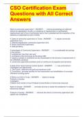 CSO Certification Exam Questions with All Correct Answers 