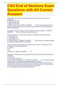 CSO End of Sections Exam Questions with All Correct Answers 