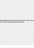 SCIN138 Week 8 Final Exam ALL Answers 100% Correct FALL 2023 Latest Guaranteed Grade A+.