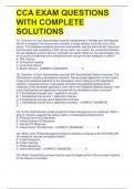 CCA EXAM QUESTIONS WITH COMPLETE SOLUTIONS