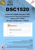 DSC1520 Assignment 5 (100% COMPLETE ANSWERS) Semester 1 2024 (199622)- DUE 25 April 2024 