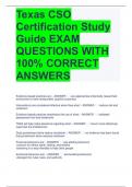 Texas CSO Certification Study Guide EXAM QUESTIONS WITH 100% CORRECT ANSWERS
