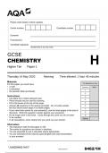 AQA GCSE Chemistry paper 1 Exam.