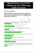 NR 602 WEEK 4 LATEST EXAM 2023 SESSION MAY-AUGUST SESSION EXAM ELABORATION WITH SOLUTIONS A+