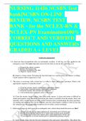 NCSBN ONLINE Test Bank | for NCLEX RN EXAM |Verified
