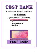  Test Bank for Basic Geriatric  Nursing  7th Edition by Patricia  A. Williams