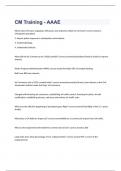 CM Training - AAAE exam 2023 with 100&percnt; correct answers