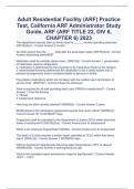 Adult Residential Facility (ARF) Practice Test, California ARF Administrator Study Guide, ARF (ARF TITLE 22, DIV 6, CHAPTER 6) 2023