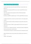 Lisa Test Prep Questions &vert; 75 Questions with 100&percnt; Correct Answers &vert; Verified &vert; 20 Pages