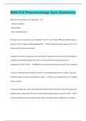BSN 215 Pharmacology Quiz Questions &vert; 70 Questions with 100&percnt; Correct Answers &vert; Verified
