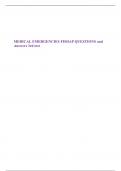 MEDICAL EMERGENCIES FISDAP QUESTIONS and Answers 3rd test